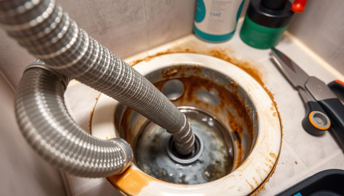 plumbing snake operation